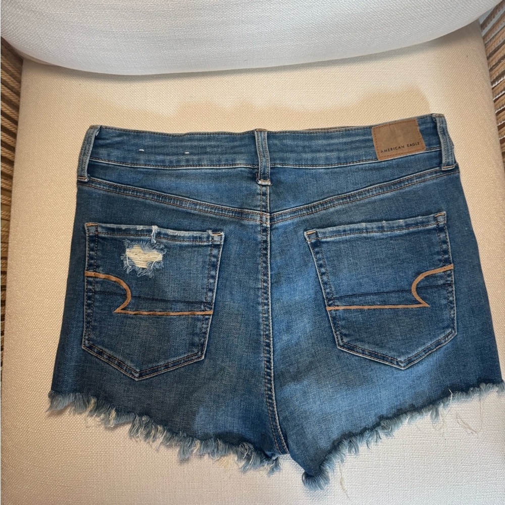 American Eagle Outfitters Blue Jean Shorts Distressed Style